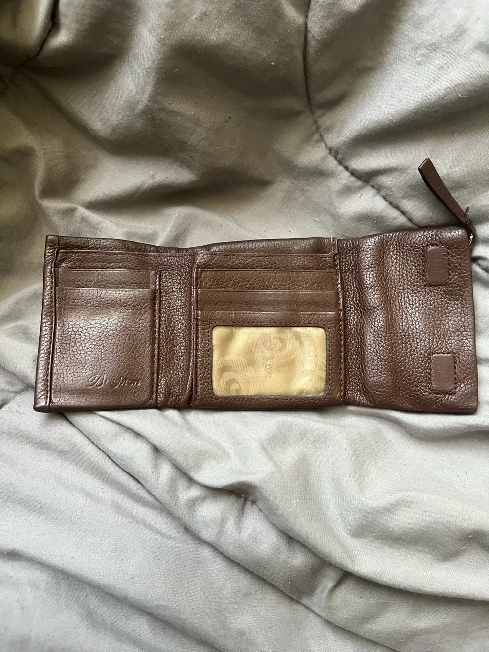 Vintage Brighton Brown Leather Fold Wallet with Decorative Studs